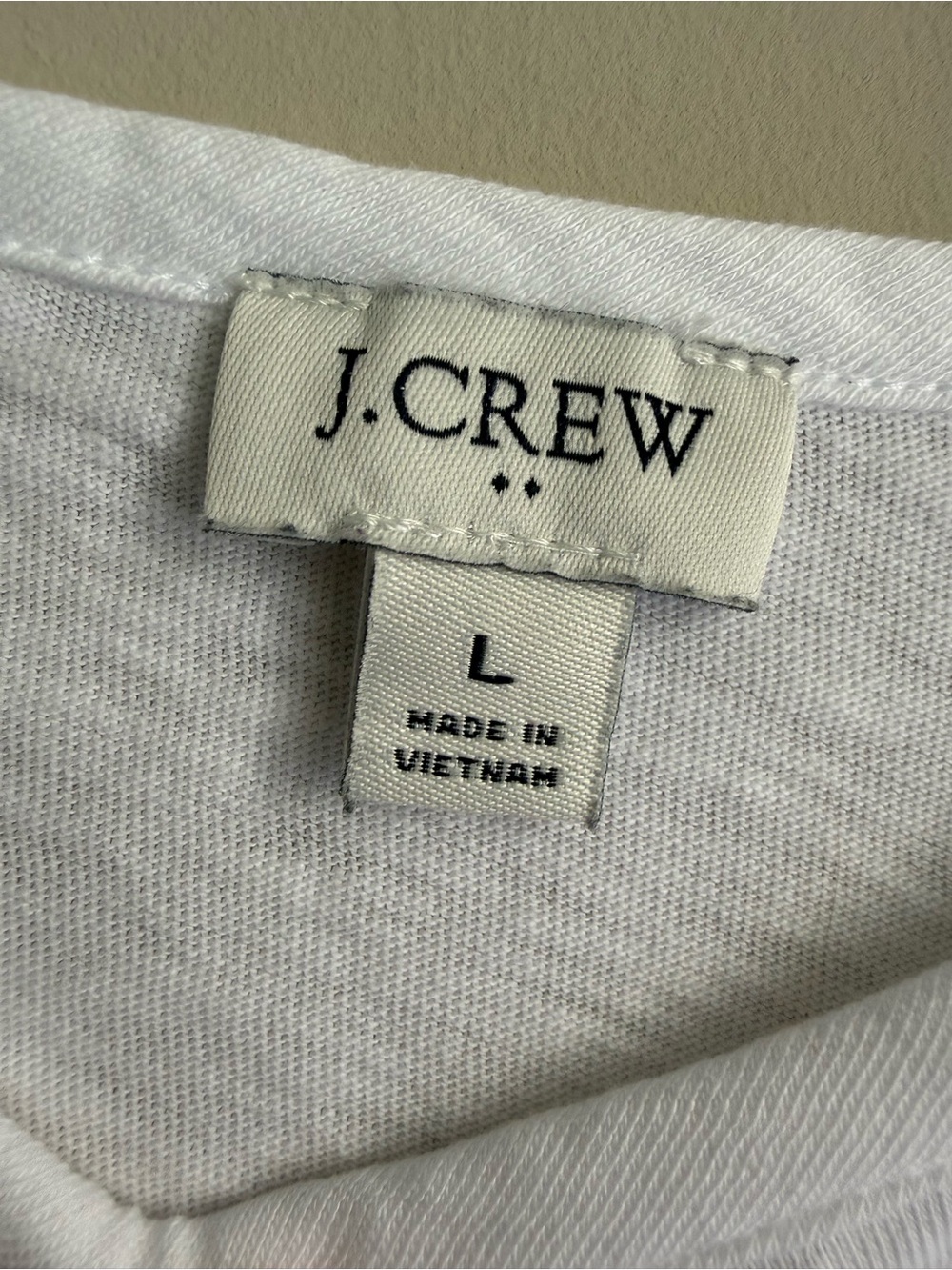 J.Crew White TShirt with Cutout Detail Trim Size L - Picture 4 of 4